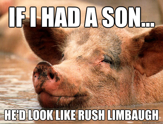 If I had a son... He'd look like Rush Limbaugh  Stoner Pig