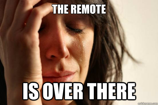 THE remote is over there  First World Problems