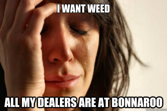 i want weed all my dealers are at bonnaroo  First World Problems