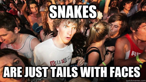 Snakes are just tails with faces  Sudden Clarity Clarence