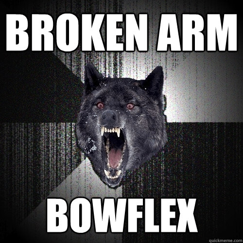 broken arm bowflex  Insanity Wolf