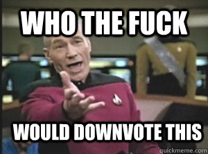 who the fuck would downvote this  Annoyed Picard