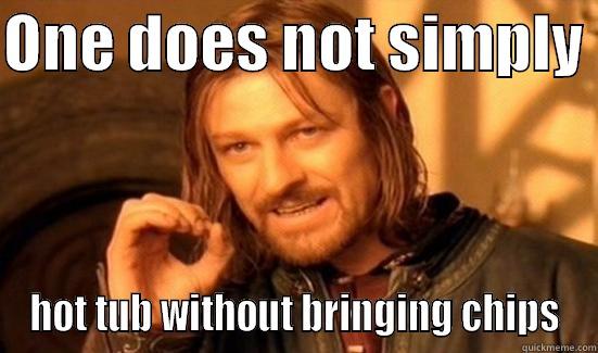 ONE DOES NOT SIMPLY  HOT TUB WITHOUT BRINGING CHIPS Boromir