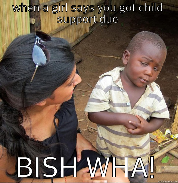WHEN A GIRL SAYS YOU GOT CHILD SUPPORT DUE BISH WHA! Skeptical Third World Kid