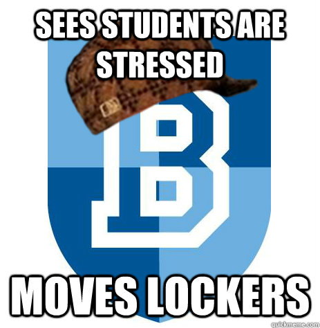 Sees students are stressed moves lockers  