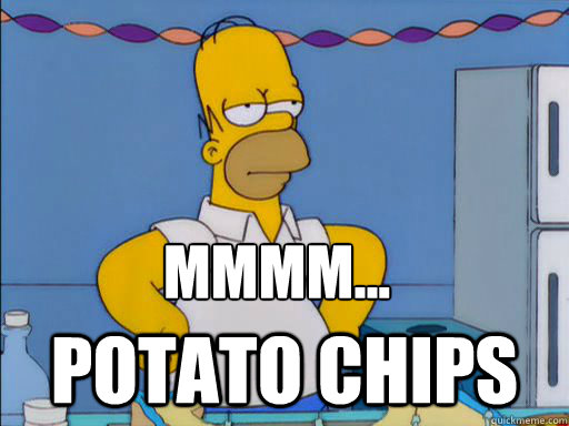 mmmm... potato chips - mmmm... potato chips  HOMER SIMPSON