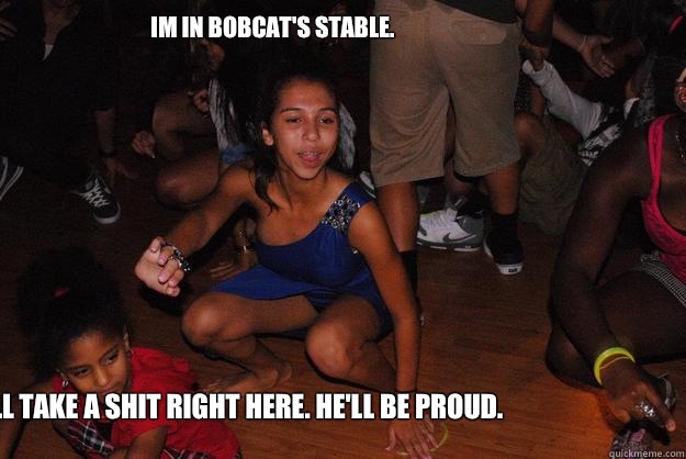 Im in Bobcat's stable. I'll take a shit right here. He'll be proud.   Meme