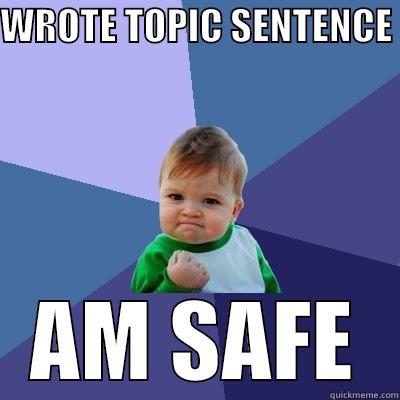 WROTE TOPIC SENTENCE  AM SAFE Success Kid