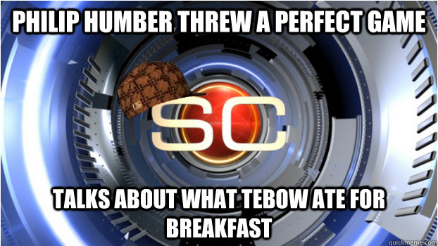 PHILIP HUMBER THREW A PERFECT GAME TALKS ABOUT WHAT TEBOW ATE FOR BREAKFAST  