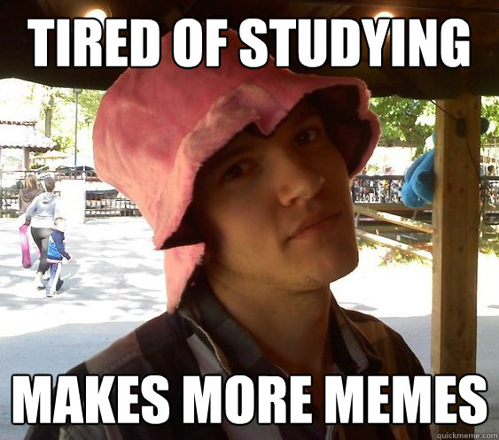 tired of studying makes more memes  