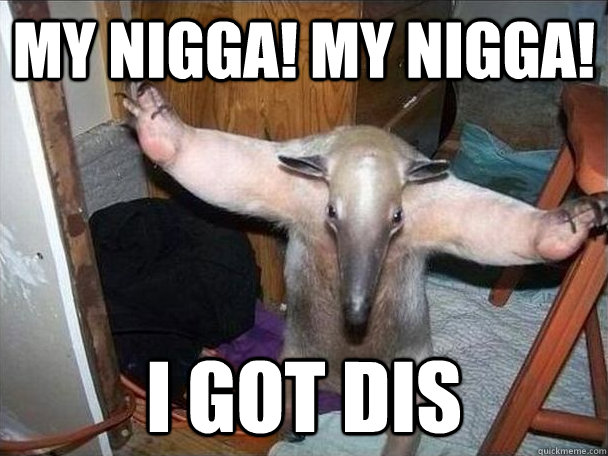 My nigga! my nigga! i got dis  I got this