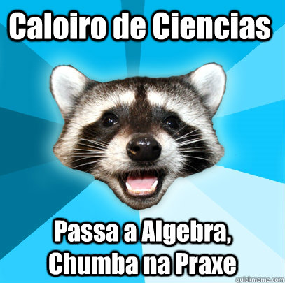 Caloiro de Ciencias Passa a Algebra, Chumba na Praxe  Lame Pun Coon