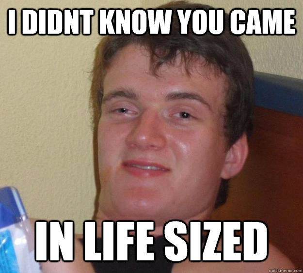 i didnt know you came in life sized  10 Guy