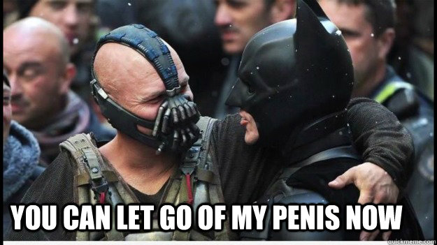 You can let go of my penis now - You can let go of my penis now  Batman Memes