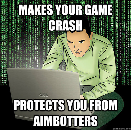 makes your game crash protects you from aimbotters  Good Guy Hacker
