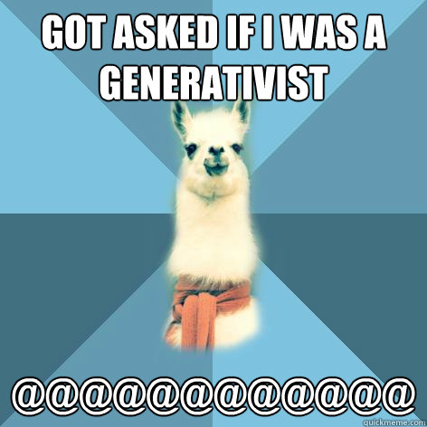 GOT ASKED IF I WAS A GENERATIVIST @@@@@@@@@@@@  Linguist Llama