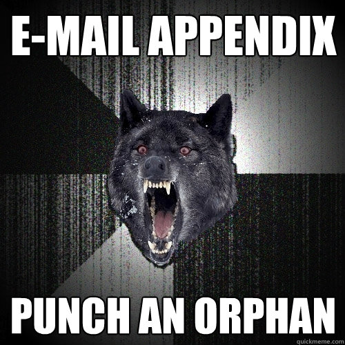 E-mail appendix Punch an orphan  Insanity Wolf