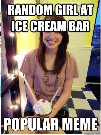 Random girl at ice cream bar Popular meme  Misunderstood Girlfriend