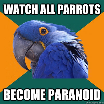 Watch all parrots become paranoid  Paranoid Parrot
