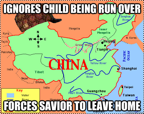 Ignores Child Being Run Over Forces Savior to leave home - Ignores Child Being Run Over Forces Savior to leave home  Scumbag China