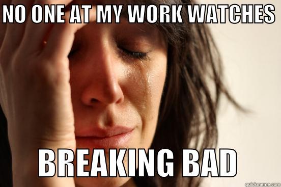 NO ONE AT MY WORK WATCHES         BREAKING BAD       First World Problems