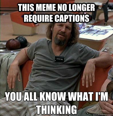 this meme no longer require captions you all know what i'm thinking  The Dude