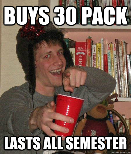 buys 30 pack lasts all semester  