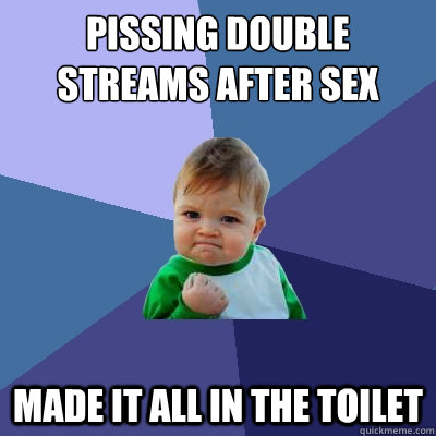 Pissing double streams after sex made it all in the toilet  Success Kid