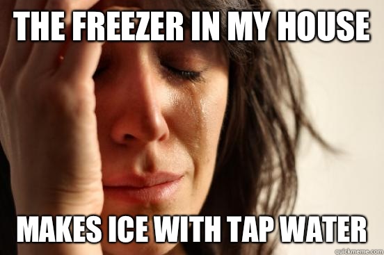 The freezer in my house Makes ice with tap water  First World Problems