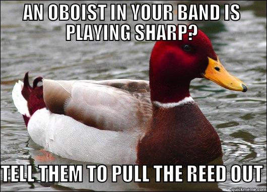 AN OBOIST IN YOUR BAND IS PLAYING SHARP? TELL THEM TO PULL THE REED OUT Malicious Advice Mallard