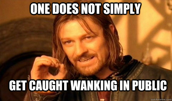 One does not simply GET CAUGHT WANKING IN PUBLIC  Boromir