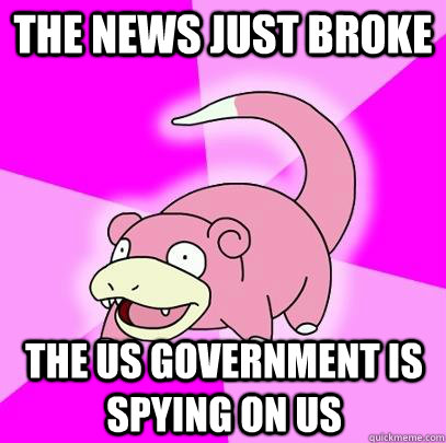 the news just broke the US government is spying on us  Slowpoke