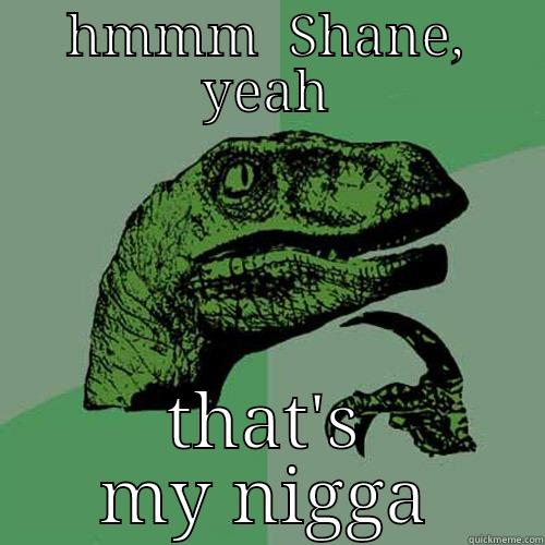 HMMM  SHANE, YEAH THAT'S MY NIGGA Philosoraptor