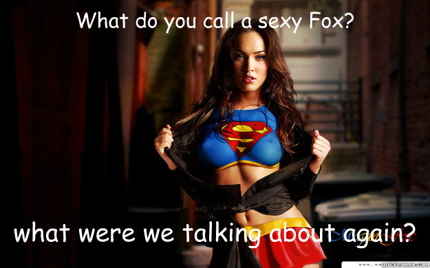 What do you call a sexy Fox? what were we talking about again?  