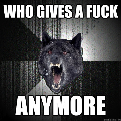 WHO GIVES A FUCK ANYMORE  Insanity Wolf