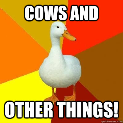 Cows and other things!  Tech Impaired Duck