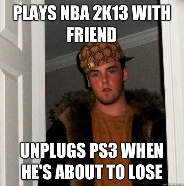 Plays Nba 2k13 with friend Unplugs ps3 when he's about to lose - Plays Nba 2k13 with friend Unplugs ps3 when he's about to lose  Misc