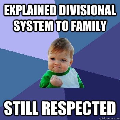 Explained divisional system to family Still respected  Success Kid
