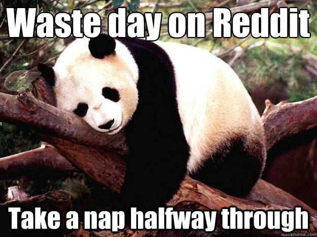 Waste day on Reddit Take a nap halfway through  Procrastination Panda