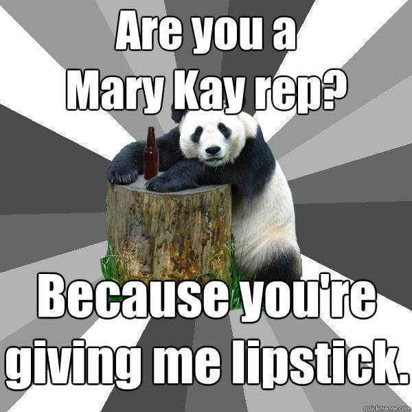 Are you a 
Mary Kay rep? Because you're
giving me lipstick.  