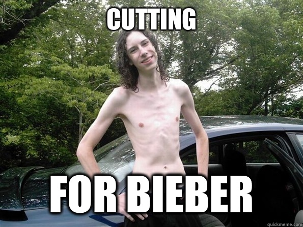 Cutting For Bieber  skinny guy