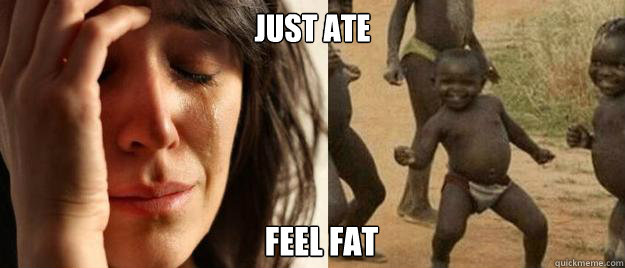 Just ate Feel fat  First World Problems  Third World Success