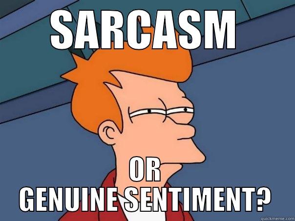 SARCASM OR GENUINE SENTIMENT? Futurama Fry