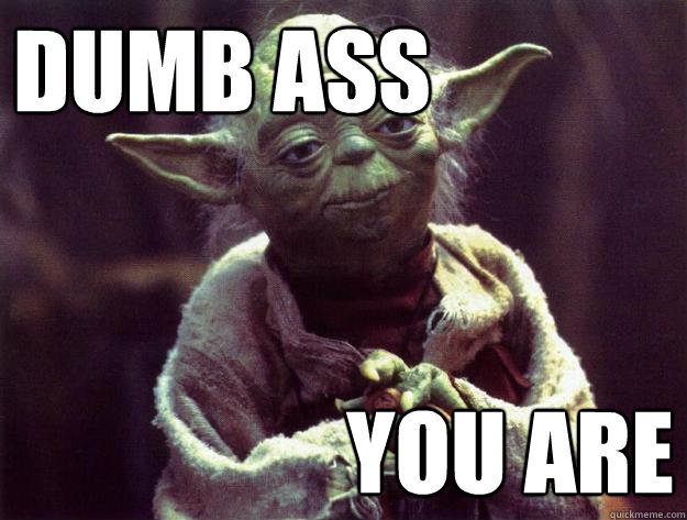 dumb ass you are - dumb ass you are  Insightful yoda