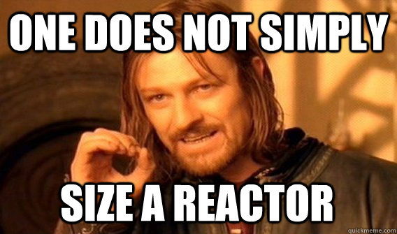 ONE DOES NOT SIMPLY SIZE A REACTOR  One Does Not Simply