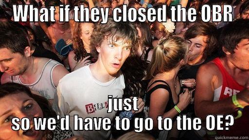 WHAT IF THEY CLOSED THE OBR JUST SO WE'D HAVE TO GO TO THE OE? Sudden Clarity Clarence