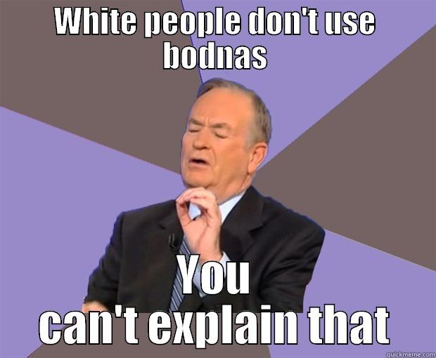 WHITE PEOPLE DON'T USE BODNAS YOU CAN'T EXPLAIN THAT Bill O Reilly