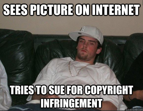 Sees picture on Internet Tries to sue for copyright infringement - Sees picture on Internet Tries to sue for copyright infringement  Misc