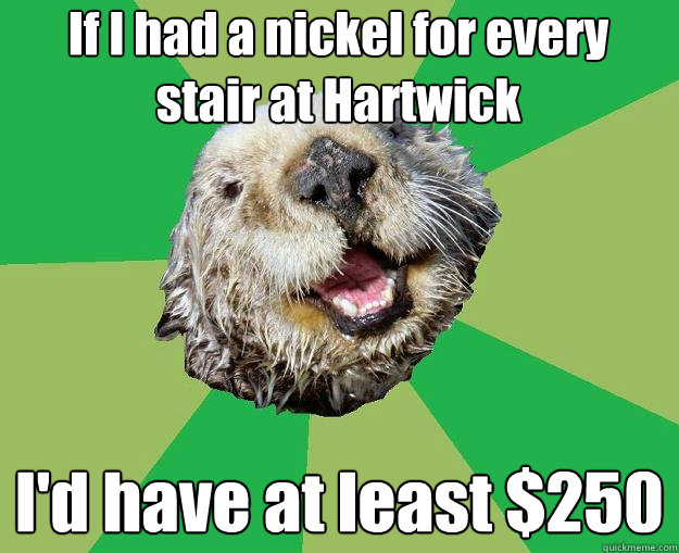 If I had a nickel for every stair at Hartwick I'd have at least $250  OCD Otter
