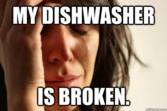 My dishwasher is broken. - My dishwasher is broken.  First World Problems